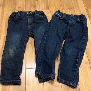 Two pairs of Dark Blue Denim toddler Jeans